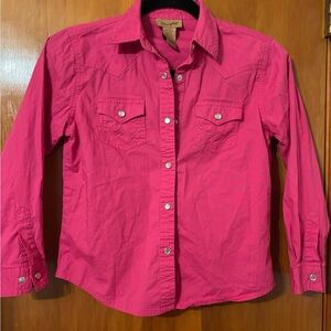 Wrangler Bright Pink Kids Button Down Shirt